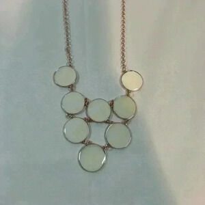 BAY STUDIO GOLD‎ BIB NECKLACE WHITE CIRCLE DISCS NWT